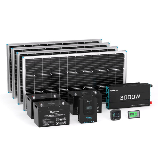 Buy Renogy 400W Complete Kit for Workshop/Shed (3*12V 100Ah Self-Heated Lithium Batteries)