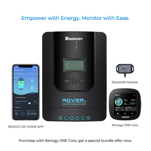 Purchase Renogy Rover Li 30 Amp MPPT Solar Charge Controller w/ Renogy ONE Core