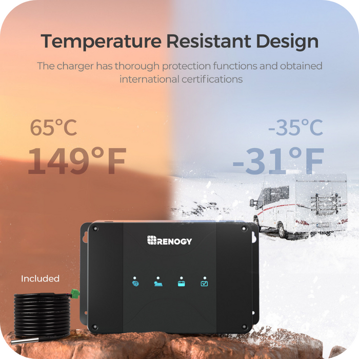 Lowest Price for Renogy DCC30S 12V 30A Dual Input DC-DC On-Board Battery Charger with MPPT with Renogy ONE Core