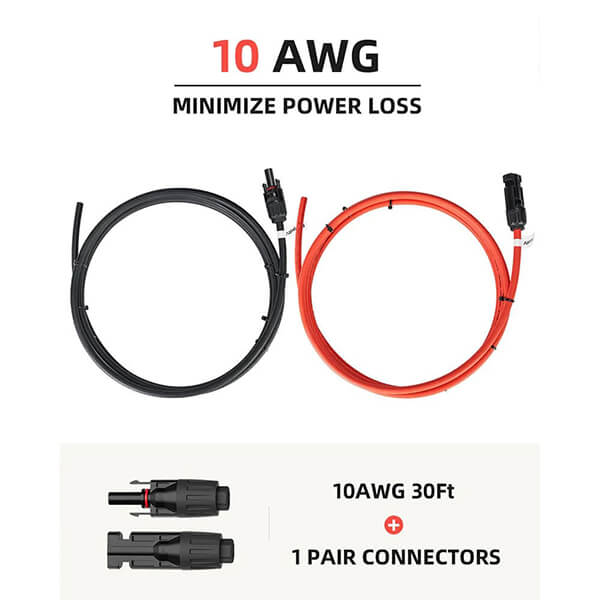 Buy BougeRV Solar Extension Cable with Extra Free Connectors (6FT 10AWG)
