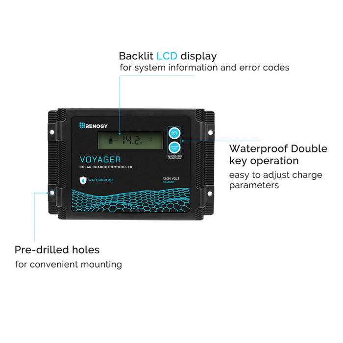 Purchase Renogy New Edition Voyager 10A PWM Waterproof Solar Charge Controller