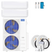 Buy MRCOOL DIY 4th Gen 2-Zone Mini Split Bundle: 48K BTU Ductless Air Conditioner & Heat Pump with 42K (18K + 24K) Wall Air Handlers, 85 ft. Total Lineset (35 + 50), and Install Kit | DIYM248HPW00C18