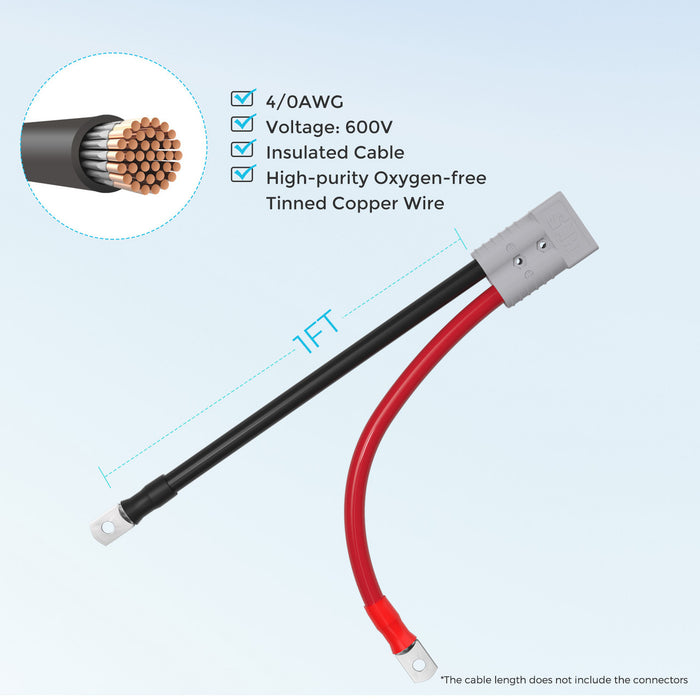 Shop Renogy 1FT 4/0AWG Anderson Adapter Cable（Anderson SB350 - 3/8 in Lugs） Online