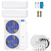 Buy MRCOOL DIY 4th Gen 2-Zone Mini Split Bundle: 48K BTU Ductless Air Conditioner & Heat Pump with 54K (18K + 36K) Wall Air Handlers, 141 ft. Total Lineset (16 + 25 + 50 + 50), Couplers and Install Kit | DIYM248HPW04C41