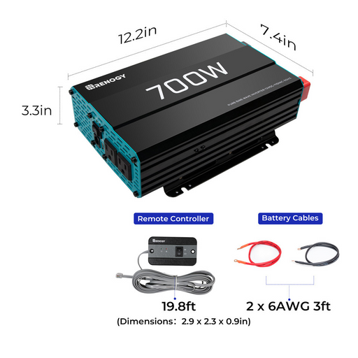 Purchase Renogy 700W 12V Pure Sine Wave Inverter
