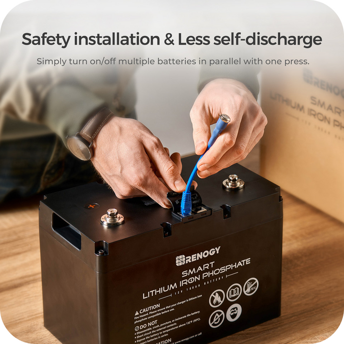 Renogy 12V 100Ah Smart Lithium Iron Phosphate (LiFePO4) Battery With Discount