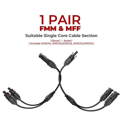 Purchase BougeRV Solar Connectors Y Branch Parallel Adapter Cable Wire | ISE002-B021