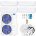 Buy MRCOOL DIY 4th Gen 4-Zone Mini Split Bundle: 48K BTU Ductless Air Conditioner & Heat Pump with 54K (9K + 9K + 12K + 24K) Wall Air Handlers, 185 ft. Total Lineset (25 + 25 + 35 + 50 + 50), Coupler and Install Kit | DIYM448HPW09C374