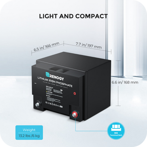 Purchase Renogy 24V 25Ah Lithium Iron Phosphate (LiFePO4) Battery