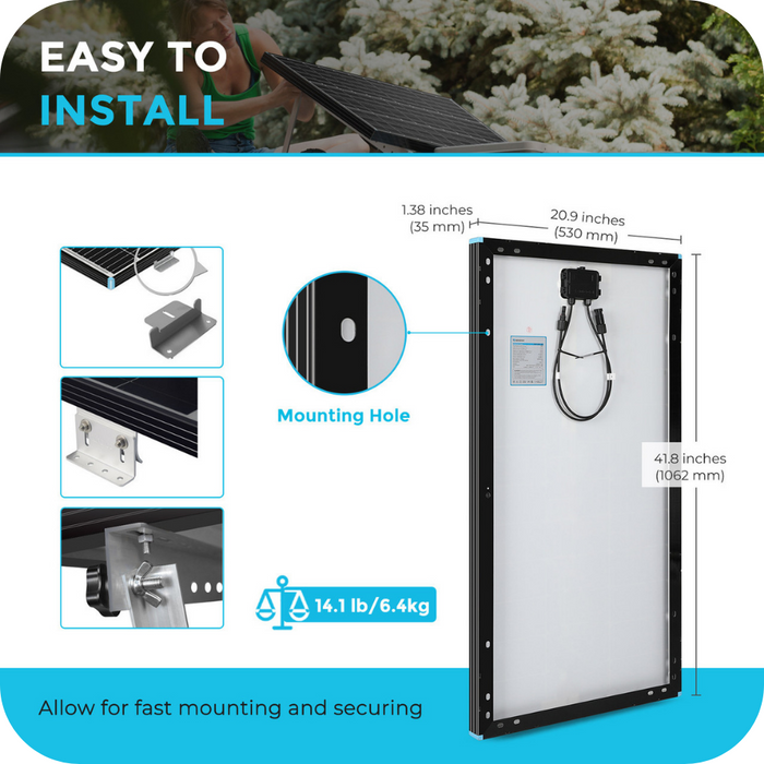 Shop Renogy 100 Watt 12 Volt Monocrystalline Solar Panel Online