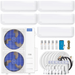 Buy MRCOOL DIY 4th Gen 5-Zone Mini Split Bundle: 48K BTU Ductless Air Conditioner & Heat Pump with 48K (9K + 9K + 9K + 9K + 12K) Wall Air Handlers, 192 ft. Total Lineset (16 + 16 + 25 + 35 + 50 + 50), Coupler and Install Kit | DIYM548HPW01C60