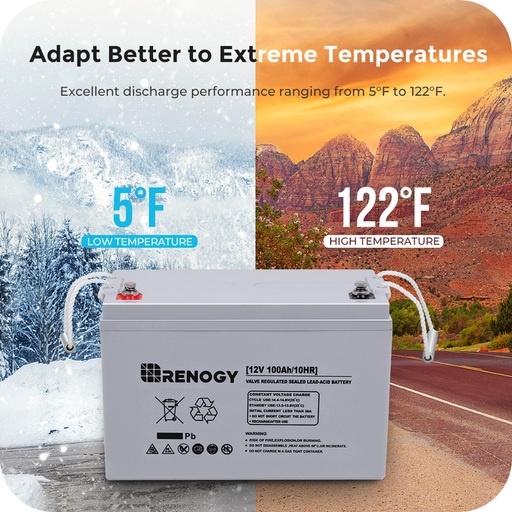 Buy Renogy Deep Cycle AGM Battery 12 Volt 100Ah (2 Batteries)