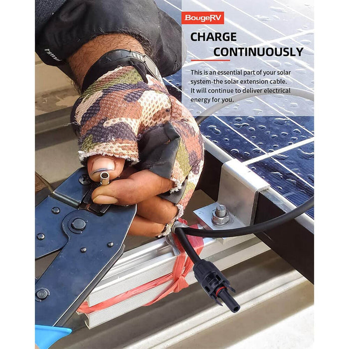 Buy BougeRV Solar Extension Cable with Extra Free Connectors (30FT 10AWG)