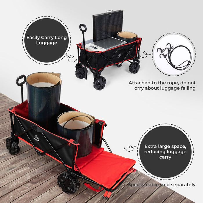 Shop BougeRV 140L Capacity Outdoor Foldable Folding Wagon (DEERFAMY) | H0104-00201BK Online