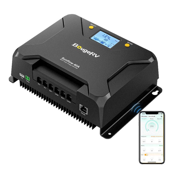 Purchase BougeRV Sunflow 40A MPPT Solar Charge Controller 12V/24V (New Arrival) | ISE218