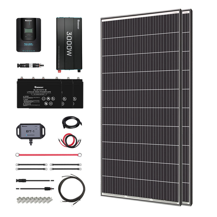Buy Renogy 600W 12V General Off-Grid Solar Kit W/ 3*200W Rigid Panels (Customizable) (Rover 60A MPPT W/ LCD & BT2 Module)