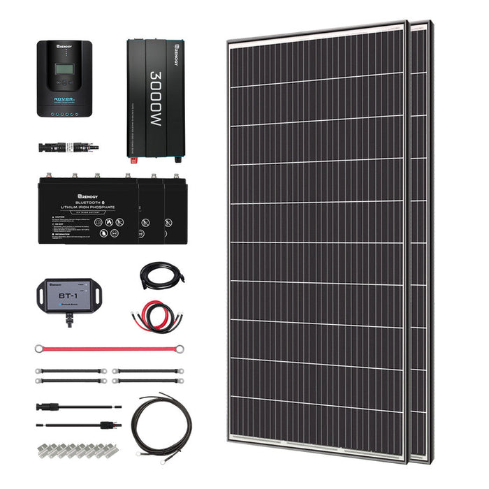 Buy Renogy 640W 24V General Off-Grid Solar Kit W/ 2*320W Rigid Panels (Customizable) (Rover 60A MPPT W/ LCD & BT2 Module)