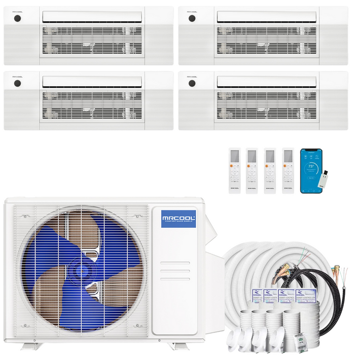 Buy MRCOOL DIY 4th Gen 4-Zone Mini Split Bundle: 36K BTU Ductless Air Conditioner & Heat Pump with 42K (9K + 9K + 12K + 12K) Ceiling Air Handlers, 102 ft. Total Lineset (16 + 16 + 35 + 35), and Install Kit | DIYM436HPC02C13