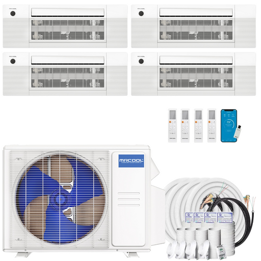 Buy MRCOOL DIY 4th Gen 4-Zone Mini Split Bundle: 36K BTU Ductless Air Conditioner & Heat Pump with 39K (9K + 9K + 9K + 12K) Ceiling Air Handlers, 170 ft. Total Lineset (35 + 35 + 50 + 50), and Install Kit | DIYM436HPC01C149