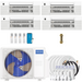 Buy MRCOOL DIY 4th Gen 4-Zone Mini Split Bundle: 36K BTU Ductless Air Conditioner & Heat Pump with 39K (9K + 9K + 9K + 12K) Ceiling Air Handlers, 141 ft. Total Lineset (16 + 25 + 25 + 25 + 50), Coupler and Install Kit | DIYM436HPC01C33
