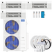 Buy MRCOOL DIY 4th Gen 3-Zone Mini Split Bundle: 48K BTU Ductless Air Conditioner & Heat Pump with 42K (12K + 12K + 18K) Ceiling Air Handlers, 86 ft. Total Lineset (16 + 35 + 35), and Install Kit | DIYM348HPC00C13