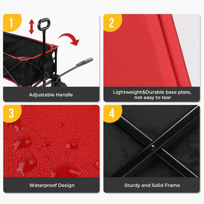 BougeRV 140L Capacity Outdoor Foldable Folding Wagon (DEERFAMY) | H0104-00201BK Product Image