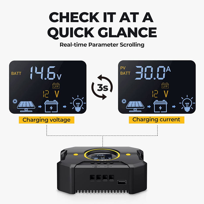 Best Price for BougeRV Li 30A PWM Solar Charge Controller 12V 24V | ISE136