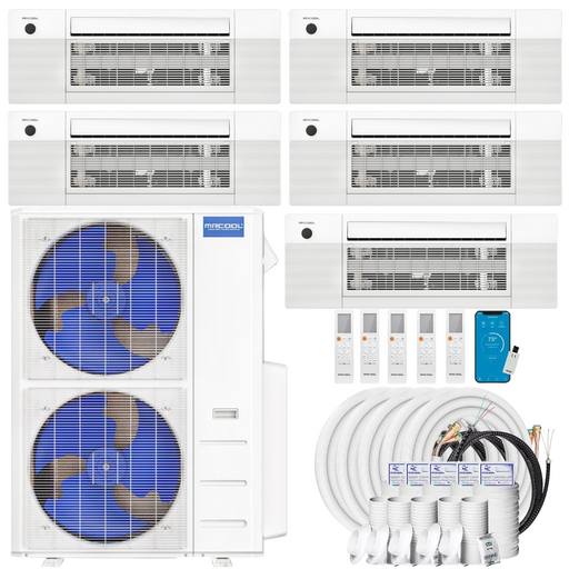 Buy MRCOOL DIY 4th Gen 5-Zone Mini Split Bundle: 48K BTU Ductless Air Conditioner & Heat Pump with 45K (9K + 9K + 9K + 9K + 9K) Ceiling Air Handlers, 142 ft. Total Lineset (16 + 16 + 25 + 35 + 50), and Install Kit | DIYM548HPC00C36