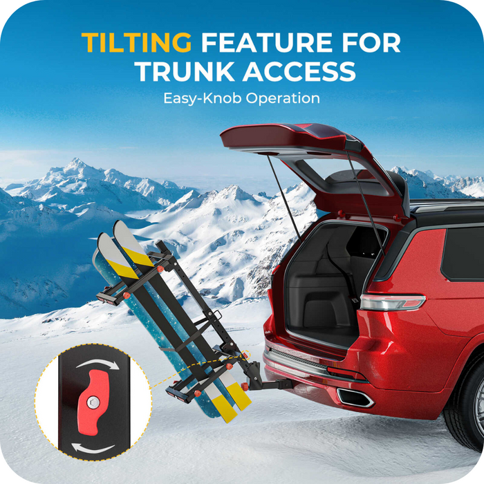 Shop BougeRV Hitch Ski Snowboard Rack with Security Lock(Fit for 2" Receiver) | IRK027 Online