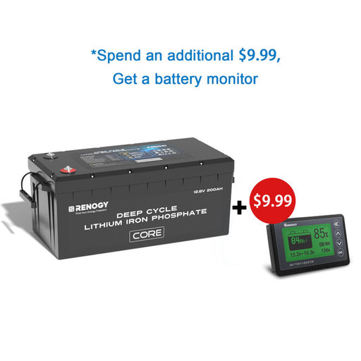 Buy Renogy 12V 200Ah Core Series Deep Cycle Lithium Iron Phosphate (LiFePO4) Battery (2 Batteries)