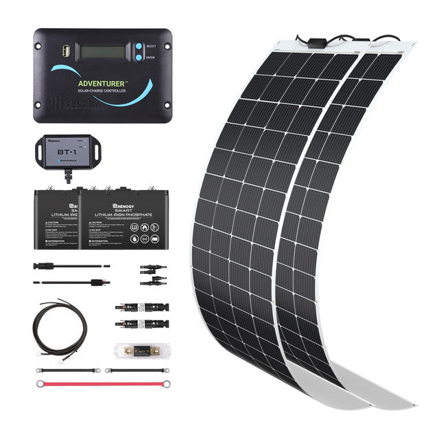 Buy Renogy 400W 12V General Off-Grid Solar Kit W/ 2*200W Flexible Panels (Customizable) (Adventurer LI- 30A PWM W/ LCD & BT1 Module)