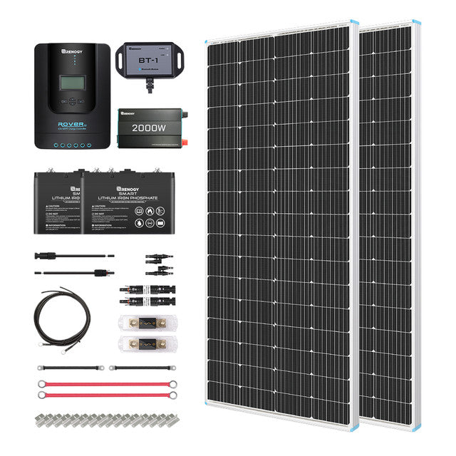 Buy Renogy 400W 12V General Off-Grid Solar Kit W/ 2*200W Rigid Panels (Customizable) (Adventurer LI- 30A PWM W/ LCD & BT1 Module)