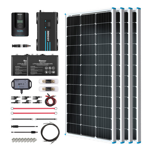Buy Renogy 400W 12V General Off-Grid Solar Kit W/ 4*100W Rigid Panels (Customizable) (Adventurer LI- 30A PWM W/ LCD & BT1 Module)