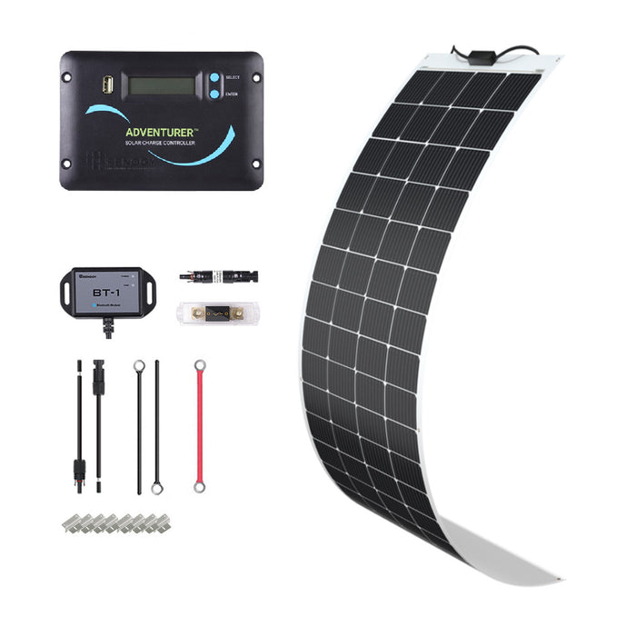 Buy Renogy 200W 12V General Off-Grid Solar Kit W/ 1*200W Flexible Panels (Customizable) (Adventurer Li-30A PWM W/LCD & BT1 Module)