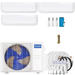 Buy MRCOOL DIY 4th Gen 3-Zone Mini Split Bundle: 27K BTU Ductless Air Conditioner & Heat Pump with 30K (9K + 9K + 12K) Wall Air Handlers, 166 ft. Total Lineset (16 + 50 + 50 + 50), Coupler and Install Kit | DIYM327HPW01C75