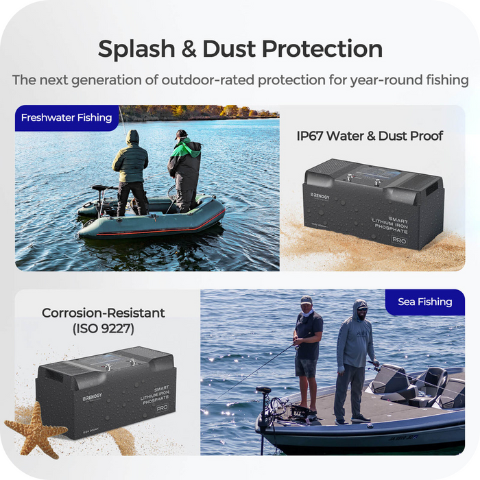 Renogy 12V 200Ah Pro Smart Lithium Iron Phosphate (LiFePO4) Battery w/Bluetooth & Self-heating Function Highlights