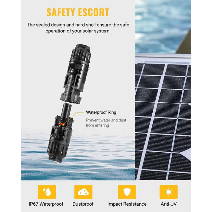 BougeRV 12 PCS Solar Connectors with Spanners 6 Pairs Male/Female | IRV014-B021 Highlights