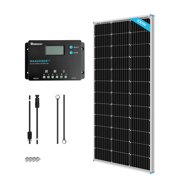 Renogy 100W 12V General Off-Grid Solar Kit W/ 1*100W Rigid Panels (Customizable)