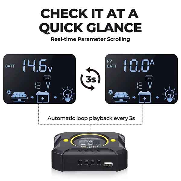 Shop BougeRV Li 10A PWM Solar Charge Controller 12V 24V | ISE132 Online