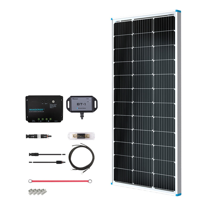 Buy Renogy 100W 12V General Off-Grid Solar Kit W/ 1*100W Rigid Panels (Customizable) (Wanderer LI 30A PWM W/ LCD & BT1 Module And 12V 100Ah LiFePO4 Battery W/ Built-In Bluetooth)