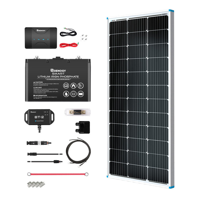 Buy Renogy 100W 12V Solar RV Kit (Customizable) (1*100W 12V Flexible Solar Panel, 1*12V 100Ah LiFePO4 Battery W/ Bulit-in Bluetooth And 1*1000W 12V Pure Sine Wave Inverter)