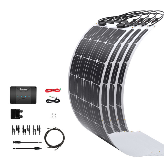 Buy Renogy 400W 12V Solar RV Kit (Customizable) (2*200 12V Flexible Solar Panel, 2*12V 100Ah Self-Heating LiFePO4 Battery W/ BT2 Module And 2000W 12V Pure Sine Wave Inverter Charger)