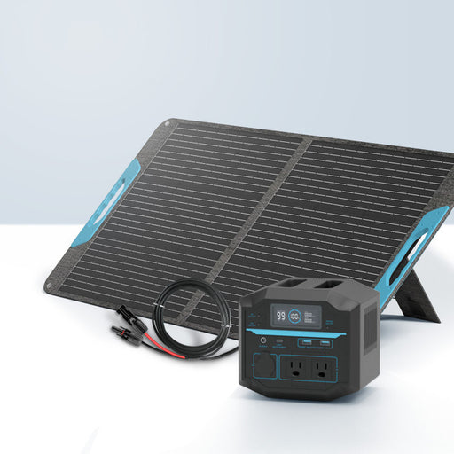 Buy Renogy 100W Portable Solar Panel (Portable Solar Panel + 200 Power Station + 10Ft 16AWG Adapter Cable)