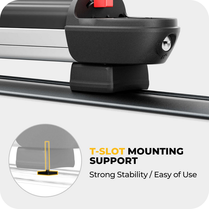 BougeRV Lockable T Slot Ski & Snowboard Racks (Only Fits Crossbars with T-Track) | IRK024 Product Image