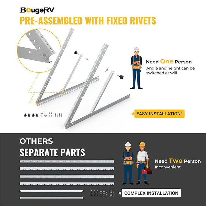 Purchase BougeRV 41 in Solar Panel Tilt Mount Brackets (Upgraded Version) | ISE151