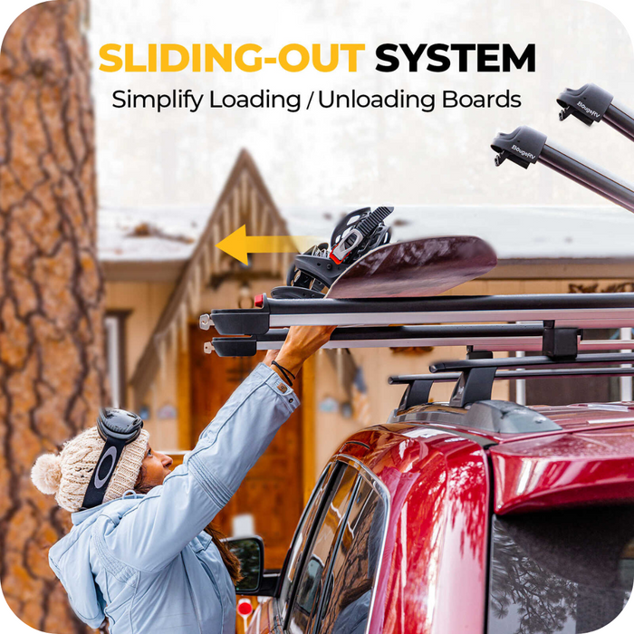 Lowest Price for BougeRV Lockable T Slot Ski & Snowboard Racks (Only Fits Crossbars with T-Track) | IRK024