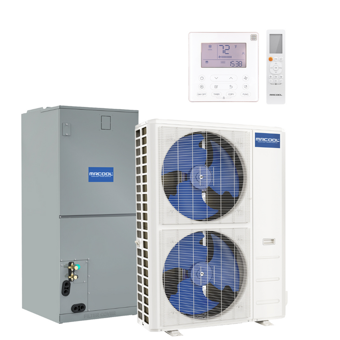 MRCOOL 60,000 BTU, 15.3 SEER2 Hyper Heat Central Ducted Air Handler and Heat Pump Condenser | CENTRAL-60-HP-230A00