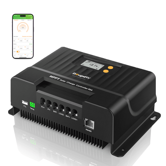 Buy BougeRV 60A MPPT Solar Charge Controller with Bluetooth 12V/24V | ISE198