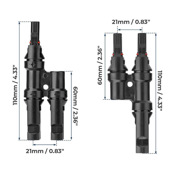 BougeRV Solar Branch Connectors Y Connector in Pair MMF+FFM Parallel Connection | ISE047 Highlights