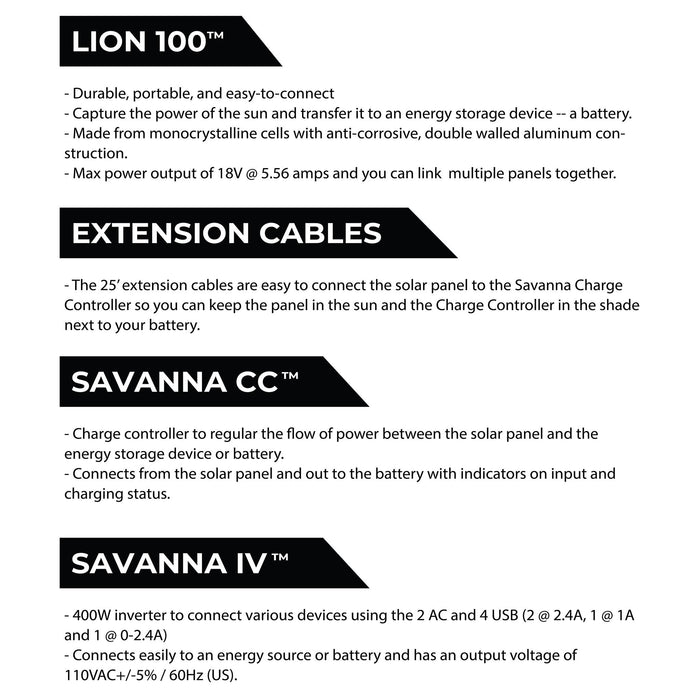 Lion Energy DIY Solar Power Kit | 50170139 Available Now